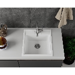 Мойка для кухни BAU Stil White snow 45х50, выпуск с сифоном в комплекте, белый снег, фото7