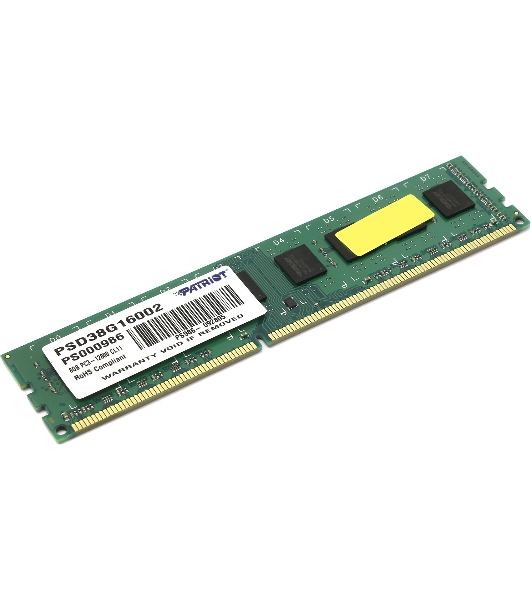 Оперативная память Patriot Signature, DDR3, 8GB (1x8 GB), 1600 MHz, CL11, DIMM
