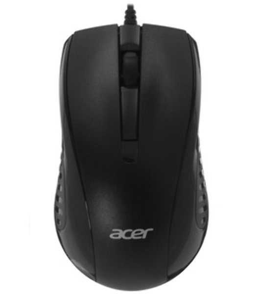 Мышь проводная Acer OMW136 черный, 1200 dpi, USB, кнопки - 3