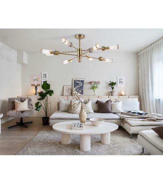 Люстра Ambrella light LH55162/8 BS/CL латунь/прозрачный E14/8 max 40W D930*330