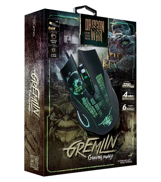 Мышь проводная Qumo Gremlin M37 черный, 3200 dpi, USB, кнопки - 6
