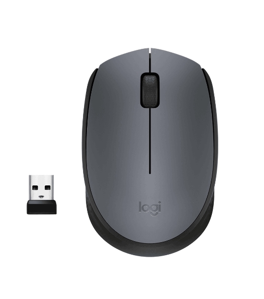 Мышь беспроводная Logitech M170 черный/темно-серый, 1000 dpi, радиоканал, USB, кнопки - 3