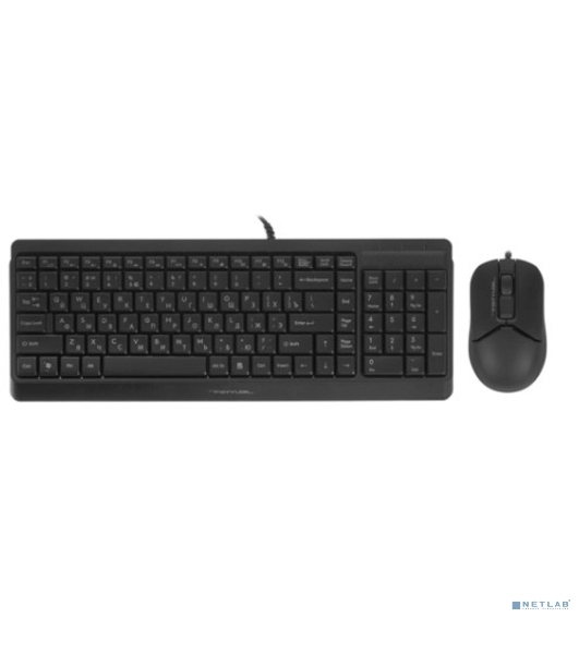 Комплект клавиатура+мышь A4Tech FStyler F1512 проводной, USB, 1200 DPI, черный