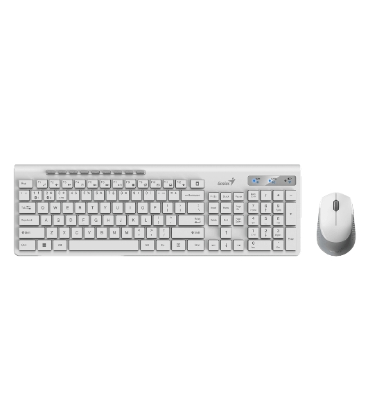 Комплект клавиатура+мышь Genius SlimStar 8230 беспроводной, USB + Bluetooth, 1000 DPI, белый