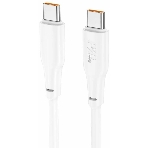 Кабель USB2.0 Hoco Type-C/Type-C, 5А, 100Вт, X96, 1м, белый, коробка, фото3