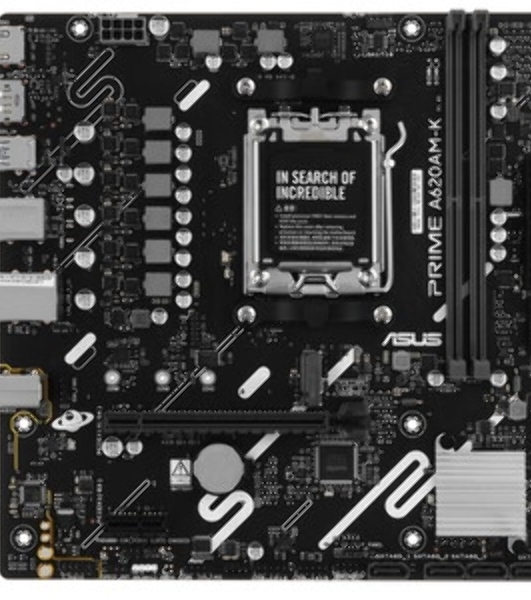 Материнская плата ASUS PRIME A620M-K, AM5, AMD A620, 2xDDR5, 4xSATA, 1xM.2, 1xPCIe 4.0 x16, 1xPCIe 3.0 x1, 1xHDMI, 1xDP, 1x1Gb LAN, 4xUSB-A 5Gbps, 2xUSB-A 2.0, 3x3.5 мм, 7.1, mATX