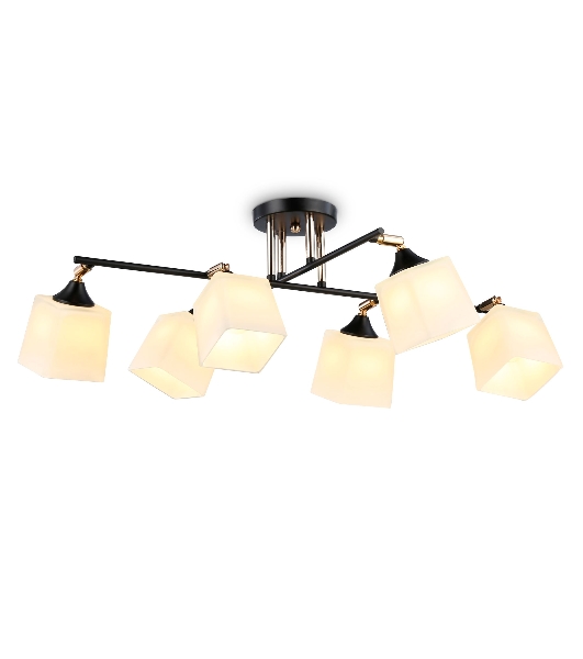 Светильник Ambrella light TR303089/6 BK/FGD/FR черный/золото/белый матовый E27/6 max 40W 800*580*250