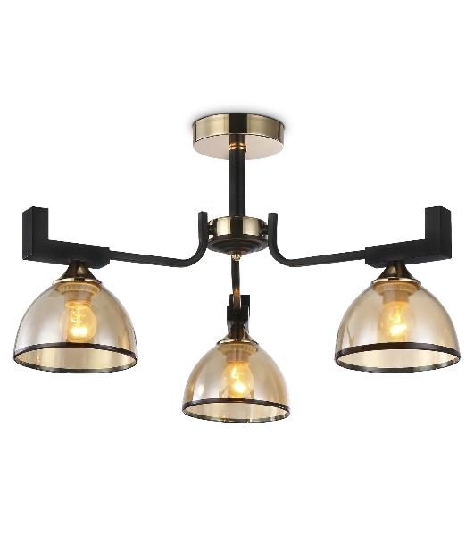 Светильник Ambrella light TR9098/3 BK/GD/TI черный/золото/янтарь E27*3 max 40W D600*316