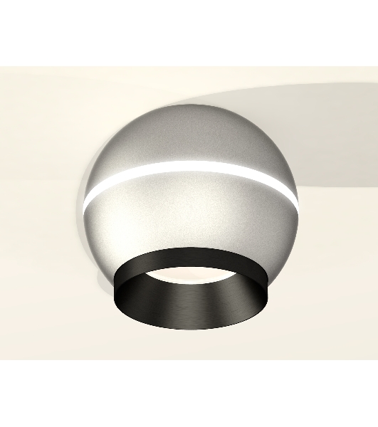 Светильник Ambrella Light XS1103001 SSL/PBK серебро песок/черный полированный MR16 GU5.3 LED 3W 4200K (C1103, N7031)