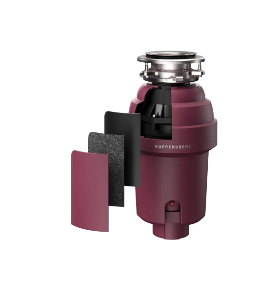 Измельчитель пищевых отходов Kuppersberg WS 750 V, High-Tech, мощность 750 Вт, 3800-4200 об/мин, защита от перегрева, авто выключение, DC мотор, шумоизоляция, уровень шума 70 дБ, винный