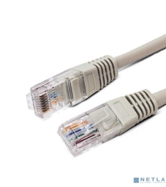 Кабель патч-корд, Filum FL-U5-1M U/UTP 5e cat. 1м, 26AWG(7x0.16 мм), омедненный алюминий (CCA), PVC, серый