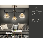 Светильник Ambrella light TR9098/3 BK/GD/TI черный/золото/янтарь E27*3 max 40W D600*316, фото5