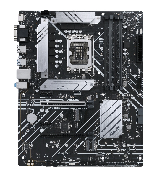 Материнская плата ASUS PRIME B660-PLUS D4, Socket LGA 1700, Intel B660, 4xDDR4, 4xSATA, 3xM.2, 1xPCIe 4.0 x16, 1xPCIe 3.0 x4, 1xHDMI, 1xDP, 1xVGA, 1x 1Gb LAN, 1xUSB-C 3.2 Gen 2x2, 2xUSB-A 3.2 Gen 2, 1xUSB-A 3.2 Gen 1, 2xUSB-A 2.0, 7.1, ATX