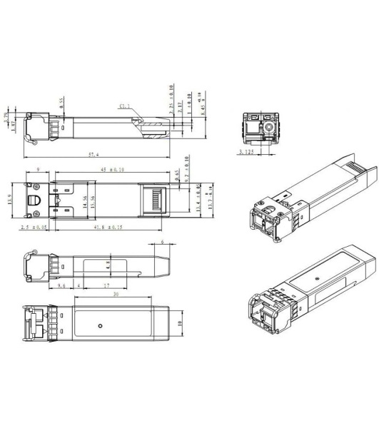 Модуль SNR SFP+ WDM, дальность до 20км (12dB), 1270нм