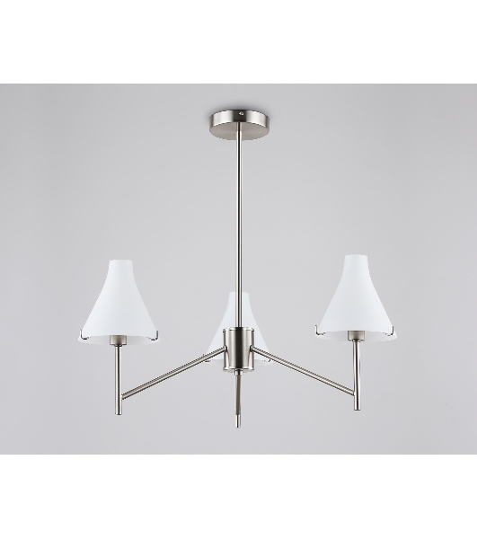 Люстра Ambrella light LH57121/3 SN/FR никель/белый матовый E14/3 max 40W D650*590