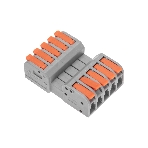 Клемма Rexant СМК 222-425R проходная разъемная 5 полюсов серый 0,2-2,5/4 мм² (20 шт/уп), фото5