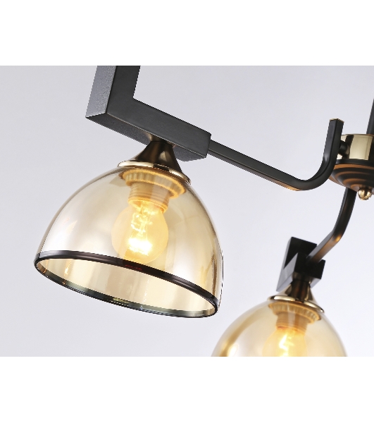 Светильник Ambrella light TR9098/3 BK/GD/TI черный/золото/янтарь E27*3 max 40W D600*316