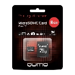 Флеш карта QUMO QM8GMICSDHC10 8Gb MicroSDHC Class 10, SD adapter, фото 1