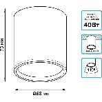 Светильник Gauss Overhead накл цил 6W 420lm 4100K 170-240V IP20 68x75мм белый с расс LED, фото6