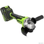 Угловая шлифовальная машина аккумуляторная Greenworks AG590, 24V, б/щет, 125 мм, 8500 об/мин, Anti-Kickback,1х4Ач,ЗУ,кор 3201007CUB, фото3