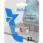 Флешка USB Netac UA31 NT03UA31N-032G-20PK), 32Gb, USB 2.0, R/W 110/45, розовый/белый, фото4
