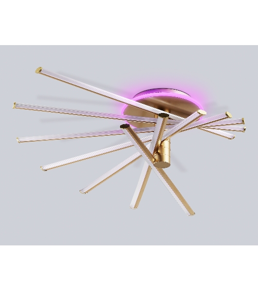 Потолочный светодиодный светильник Ambrella light FL6244 GD золото 125W 3000K-6400K+RGB 900*750*230 (ПДУ ИК)