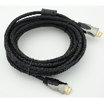 Кабель HDMI Ver.1.4 Gray jack HDMI(19pin)/HDMI(19pin) (5м) феррит.кольца позолоченные контакты, фото 1