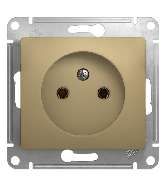 Механизм розетки 1-м СП Glossa 16А IP20 без заземл. титан SchE GSL000441