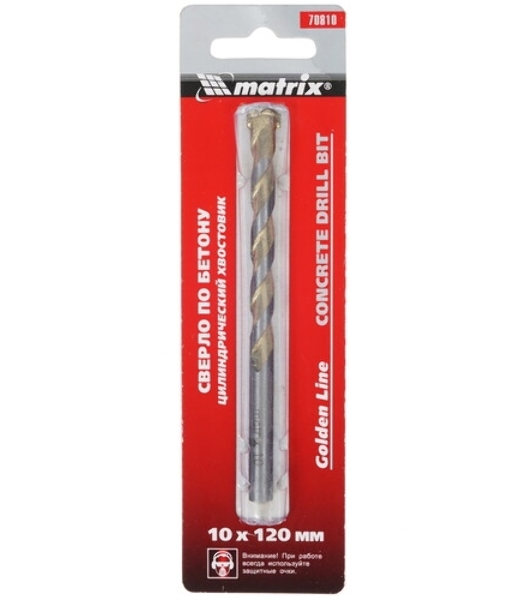 Сверло по бетону Matrix Golden Line, 8 х 120 мм цилиндрический хвостовик