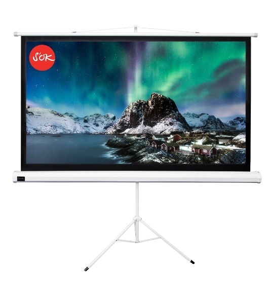 Экран 221x124.5см TriScreen 16:9 напольный рулонный белый100' Matt White (MW), серый корпус