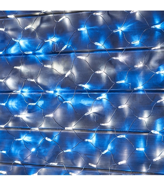 Гирлянда Neon-night Сеть 'НЕТ ЛАЙТ' 2х1.5м 288 LED 18Вт 220В IP44 (с контроллером) бел./син.; черный провод