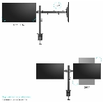 Кронштейн ONKRON D221E для двух мониторов 13'-32' настольный, черный, фото15