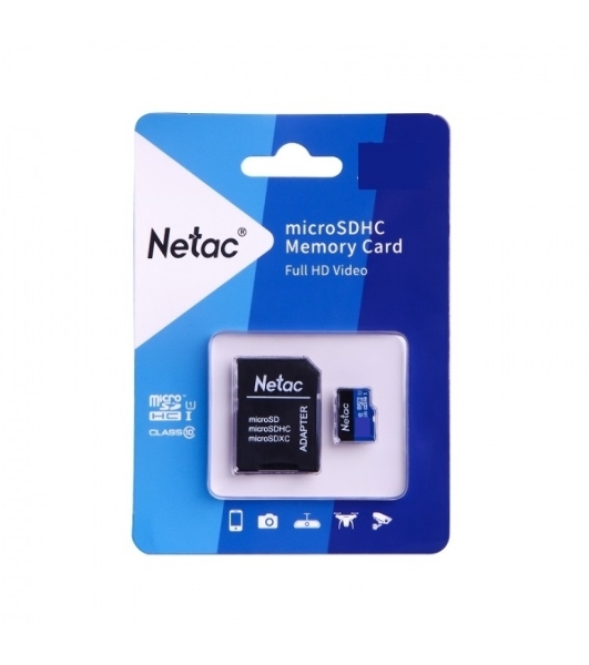 Флеш карта MicroSDXC 128Gb Netac Class 10 UHS-I U1 P500 Standart + адаптер NT02P500STN-128G-R
