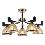 Светильник Ambrella light TR9099/5 BK/GD/TI черный/золото/янтарь E27*5 max 40W D600*316, фото8
