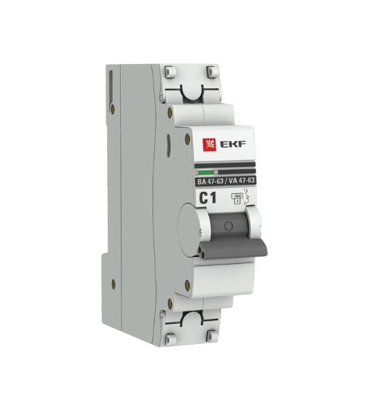 Выключатель автоматический модульный 1п C 1А 4.5кА ВА 47-63 PROxima EKF mcb4763-1-01C-pro