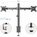 Кронштейн ONKRON D221E для двух мониторов 13'-32' настольный, черный, фото18