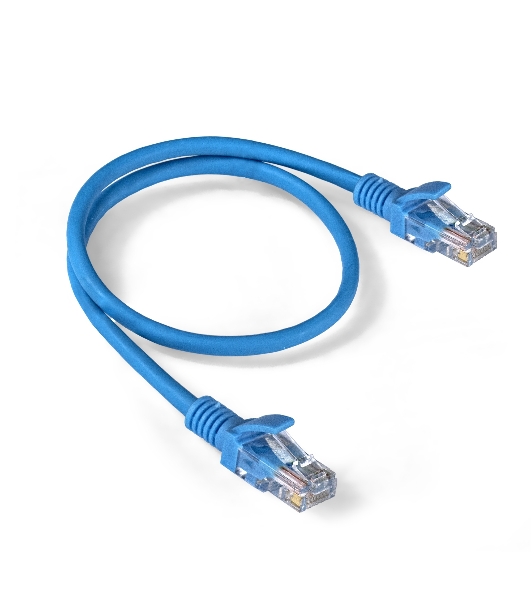 Патч-корд ExeGate EX286380RUS UTP-RJ45-RJ45-5e-0,5M-LSZH-BL, UTP, cat.5e, LSZH, 0.5м, синий