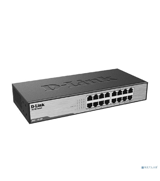Коммутатор D-Link DES-1016D/I1A, 16×100 Мбит/с, неуправляемый