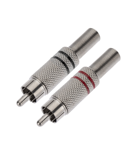 Разъем штекер PROconnect RCA металл пайка ZN черный/красный