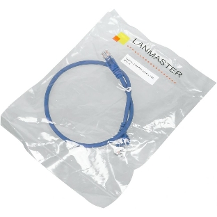 Патч-корд LANMASTER utp LAN-PC45/U5E-0.5-BL вилка RJ-45-вилка RJ-45 cat.5е 0.5м синий LSZH (уп.:1шт)