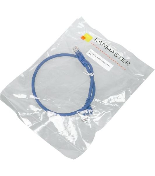 Патч-корд LANMASTER utp LAN-PC45/U5E-0.5-BL вилка RJ-45-вилка RJ-45 cat.5е 0.5м синий LSZH (уп.:1шт)