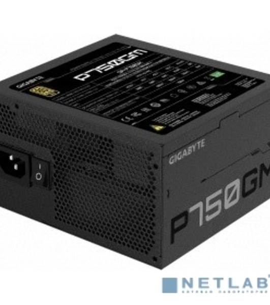 Блок питания Gigabyte P750GM (GP-P750GM), 750Вт, 80 PLUS Gold, 120мм, модульный, черный