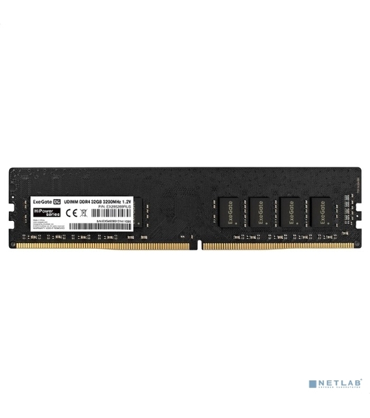 Оперативная память Exegate, DDR4, 32GB (1x32 GB), 3200 MHz, CL22, DIMM, OEM