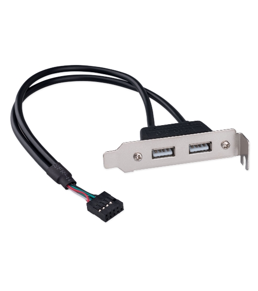 Планка USB 2.0 на заднюю панель низкопрофильная Cablexpert CCUSBRECEPTACLE-LP, 2 порта USB