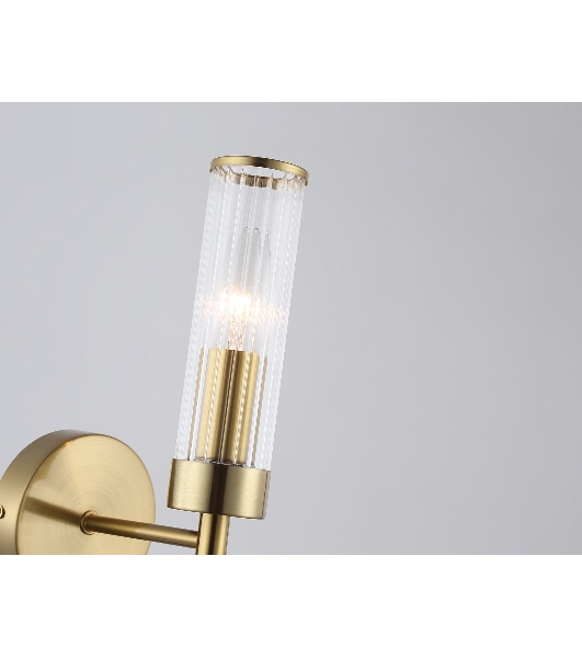 Настенный светильник Ambrella light LH55164 BS/CL латунь/прозрачный E14 max 40W 155*100*245