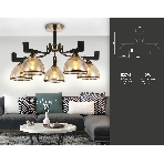 Светильник Ambrella light TR9099/5 BK/GD/TI черный/золото/янтарь E27*5 max 40W D600*316, фото6