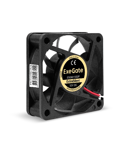 Вентилятор 12В DC ExeGate EX06015S2P (60x60x15 мм, Sleeve bearing (подшипник скольжения), 2pin, 3500RPM, 24dBA)