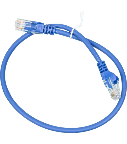 Патч-корд LANMASTER utp LAN-PC45/U5E-0.5-BL вилка RJ-45-вилка RJ-45 cat.5е 0.5м синий LSZH (уп.:1шт)