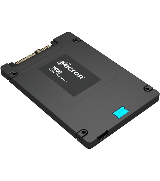 Накопитель SSD Micron 7400 PRO, 1920Gb, SSD, U.3, NVMe, PCIe 4.0 x4, 3D TLC, R/W 6500/2200MB/s, IOPs 430 000/95 000, 3500TBW, DWPD 1 (5 лет)