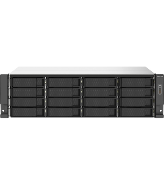 Сетевое хранилище без дисков SMB QNAP TS-1673AU-RP-16G NAS 16 HDD trays, 2x 2.5 GbE, rackmount, 2 PSU. 4-core AMD V1500B 2,2 GHz,RAM 16 Gb (1 x 16 GB) up to 32 Gb (2 x 16 GB). W/o rail kit RAIL-B02